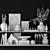 Decorative Shelf with Vases and Books 3D model small image 6