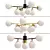 Elegant 5-Light Milk White Chandelier 3D model small image 1