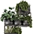 Metal Box Hanging Plants - Set 460 3D model small image 2