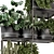 Metal Box Hanging Plants - Set 460 3D model small image 3