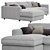 Arni Grey Corner Sofa: Stylish and Comfortable Design 3D model small image 1