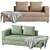 Elegant Dilsey Velvet Couch 3D model small image 1