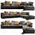 Flexform Harper Sleek Sectional 3D model small image 6