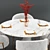 Elegant Modern Dining Set 3D model small image 2