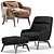 Modern Minotti BELT Armchair: 2 Set, 6 Colors 3D model small image 3