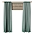 Satin Gradient Curtains with Roman Blinds 3D model small image 1
