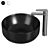 Stylish Matte Black Washbasin 3D model small image 1