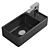Modern Gray Matte Wash-hand Basin 3D model small image 1