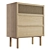 Modern Oak & Glass Chest of Drawers 3D model small image 1