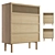 Modern Oak & Glass Chest of Drawers 3D model small image 2