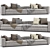 Modern design Minotti Leonard Sofa 3D model small image 1