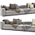 Modern design Minotti Leonard Sofa 3D model small image 2