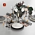 Rock Dinnerware Set: Elegant Tableware 3D model small image 2