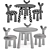 Flow Children's Table and Chairs Set 3D model small image 5