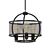 SteelSide 3-Light Black Lantern Pendant 3D model small image 1