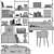 Modern Workplace Set: Archivita Desk, Bristol Chair & Funambule Lamp 3D model small image 5