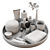 Luxury Men's Grooming Decor Set 3D model small image 5