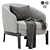 Elegant CHELSEA Fabric Armchair 3D model small image 3