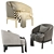 Elegant CHELSEA Fabric Armchair 3D model small image 5