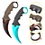 Tactical Karambit Knife Set 3D model small image 1