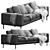 Elegant Neo 3-Seater Sofa 3D model small image 1