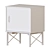 Stylish MUSKEN Bedside Table: Brown & White, 45x38x58 cm 3D model small image 2