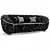 Luxurious Lupino Black Velvet Sofa 3D model small image 1