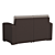 Chocolate Brown Rattan Loveseat 3D model small image 2