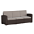Faux Rattan Sofa: All-Weather, Brown 3D model small image 1