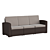 Faux Rattan Sofa: All-Weather, Brown 3D model small image 3