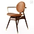 Elegant Circle Dining Chair 3D model small image 1