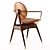 Elegant Circle Dining Chair 3D model small image 2