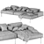 Modern Rivera Sectional Sofa 3D model small image 6