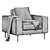 Modern Neo Armchair: Stylish Comfort 3D model small image 4