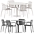 Modern Piper Pedestal Table & Trocadero Armchair 3D model small image 1