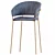 Velvet Semi Bar Chair - DeepHouse Pisa 3D model small image 1