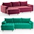 Volga 2: Stylish Corner Sofa 3D model small image 1