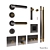 Sleek Hardware Set: Door Handle, Furniture Knobs & Switch 3D model small image 1