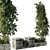 Eco Oasis: Urban Furniture with Green Benches & Plants 3D model small image 2