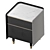 Sleek White & Black Bedside Table 3D model small image 2