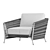 Sleek Salamander Lounge Chair 3D model small image 7