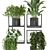 Metal Box Hanging Plant Set 3D model small image 3