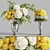 Yellow Rose & White Peony Floral Set 3D model small image 1