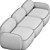 Sundae 3 Seater Sofa: Modern Elegance 3D model small image 5