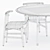 Elegant Emilia Chair and Hubert Round Table Set 3D model small image 5