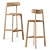 Modern Wood Bar Stool by Branca Lisboa 3D model small image 1