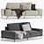 Modern Textile Grey Sofa 3D model small image 1