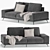 Modern Textile Grey Sofa 3D model small image 3