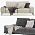 Modern Textile Grey Sofa 3D model small image 4