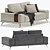 Modern Textile Grey Sofa 3D model small image 5